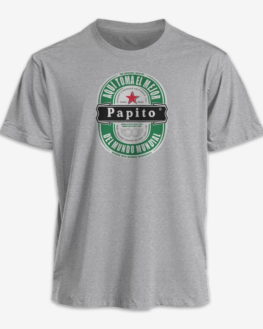 Polera premium Gris Melange de Aqui toma el mejor