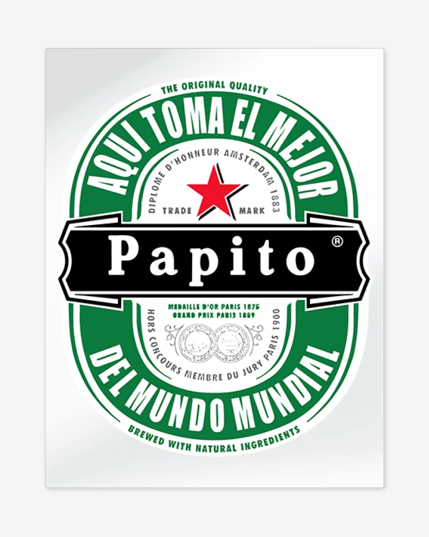 Print metalico Blanco de Aqui toma el mejor
