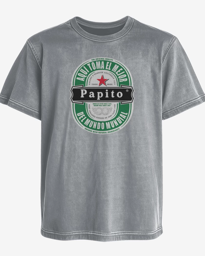 Polera desgastada Gris Melange de Aqui toma el mejor
