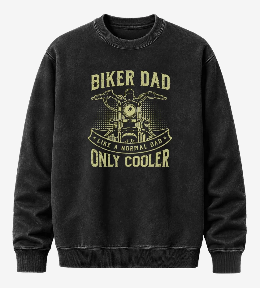 Poleron Polo Acid Wash Negro de Biker dad
