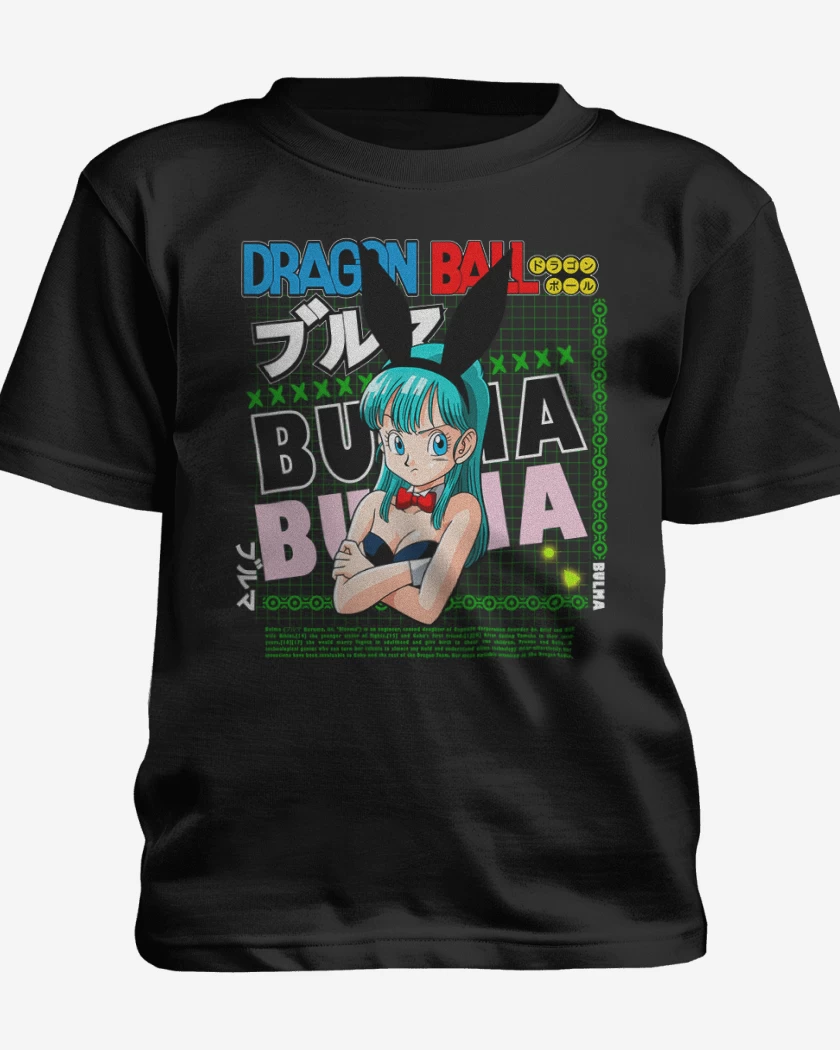 Polera de niño Negro de Bulma dragon ball