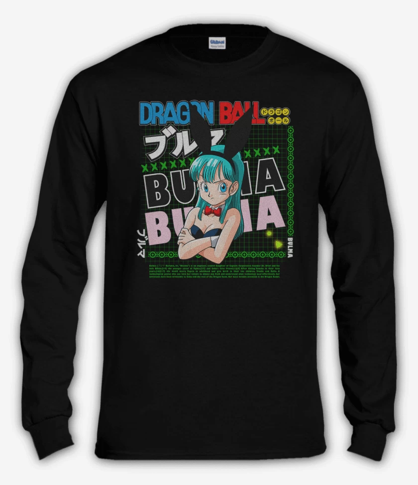 Polera manga larga Negro de Bulma dragon ball