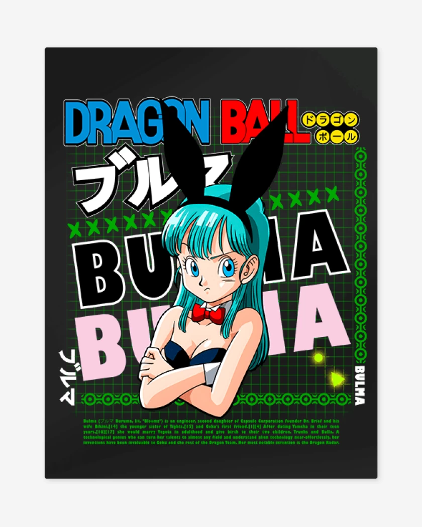 Print metalico Negro de Bulma dragon ball