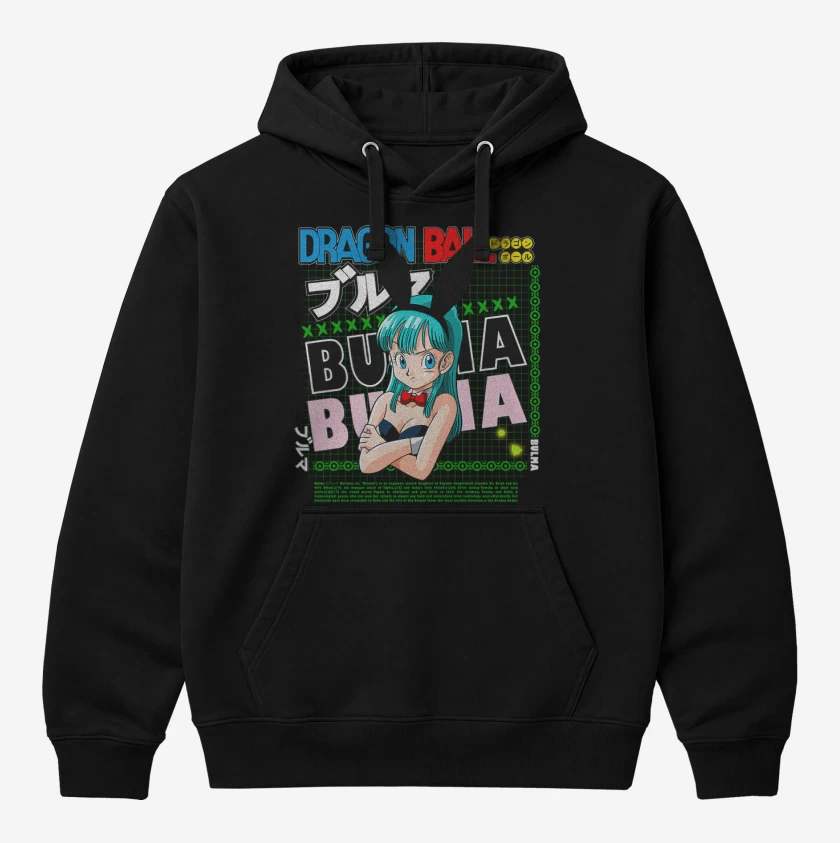 Polerón Canguro Negro de Bulma dragon ball