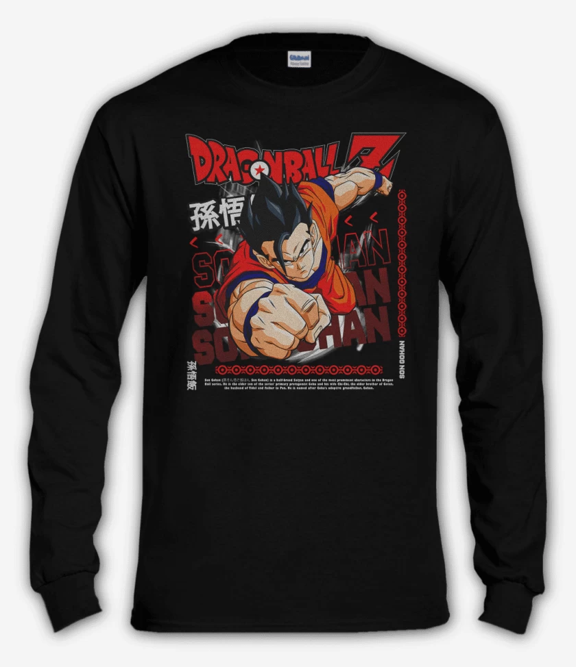 Polera manga larga Negro de Gohan Mistico