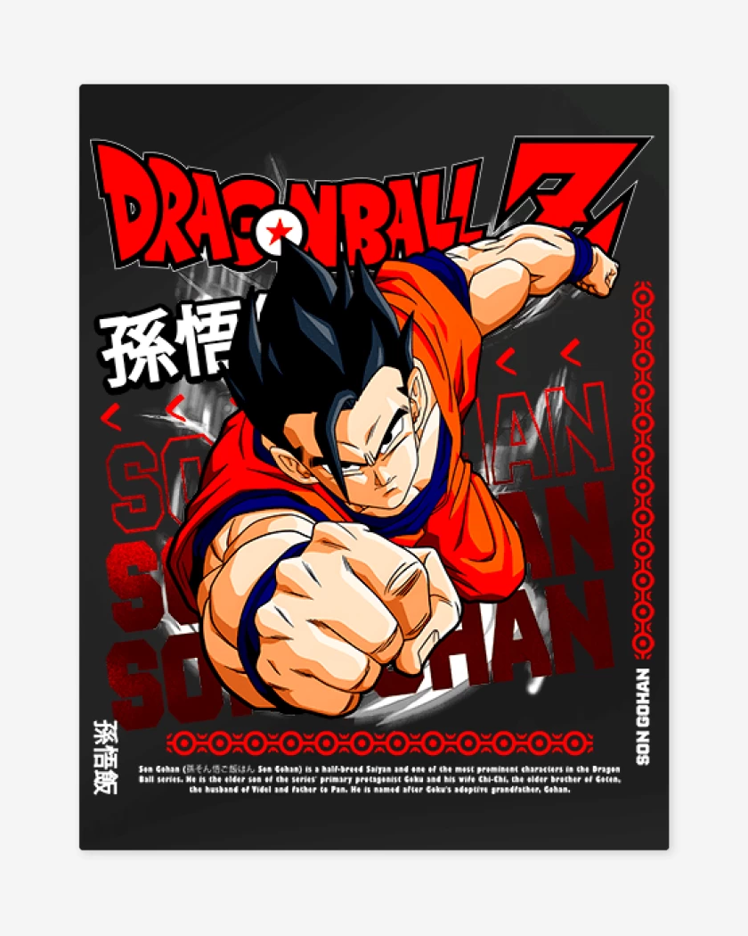 Print metalico Negro de Gohan Mistico