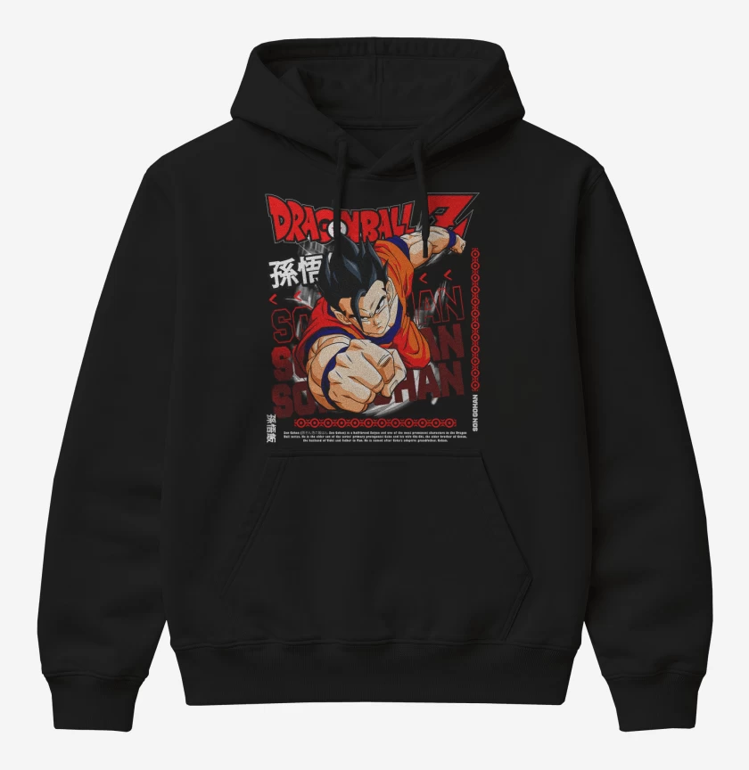 Poleron Canguro básico Negro de Gohan Mistico