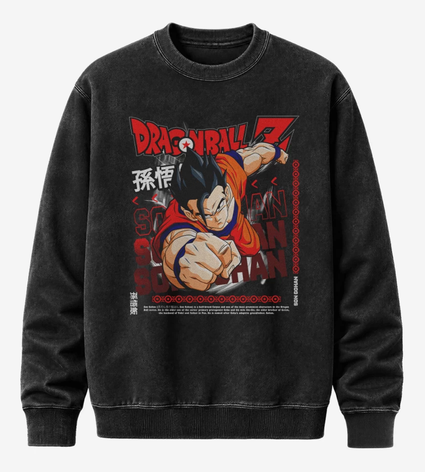 Poleron Polo Acid Wash Negro de Gohan Mistico