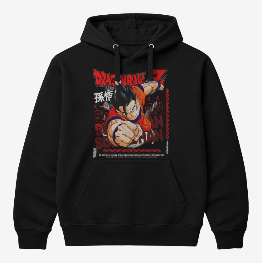 Polerón Canguro Negro de Gohan Mistico