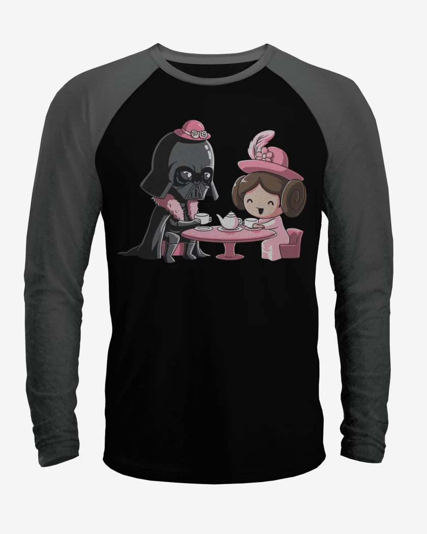 Polera Raglan Negro / Negro Heather de Padre e Hija