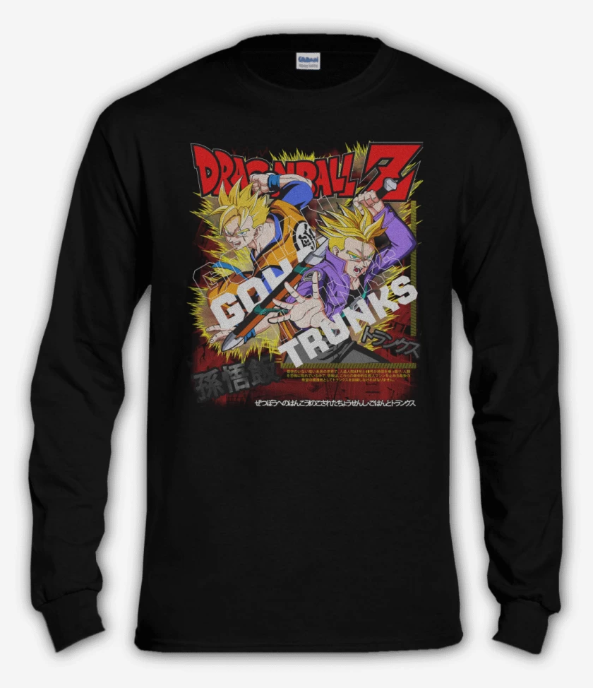 Polera manga larga Negro de Futuro Gohan and Trunks