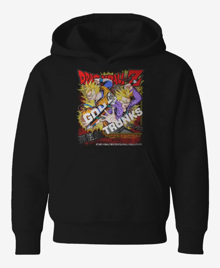 Poleron de niño Negro de Futuro Gohan and Trunks