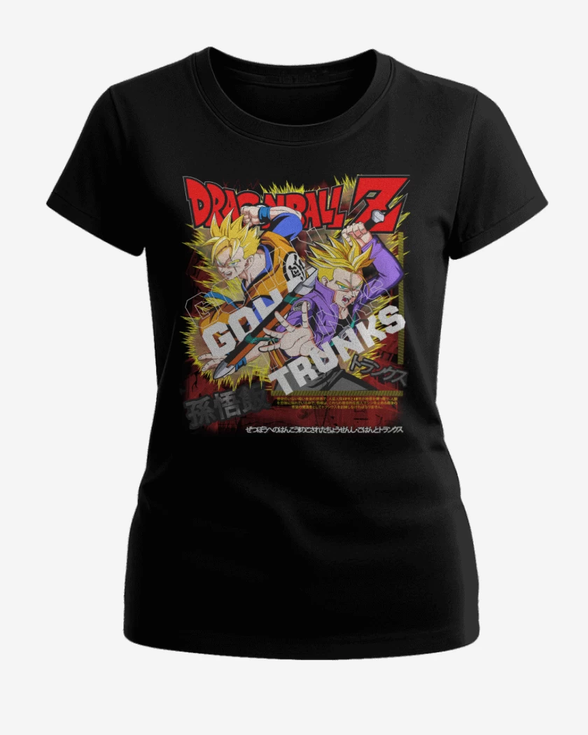 Polera de Mujer Negro de Futuro Gohan and Trunks