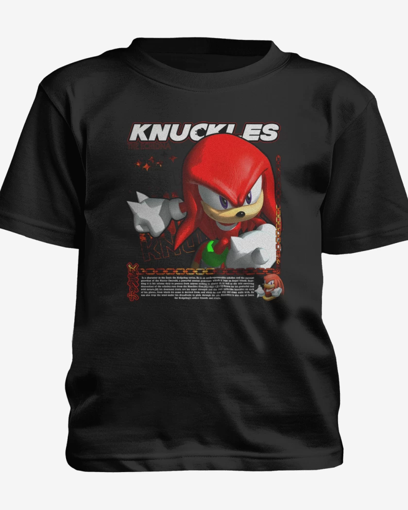 Polera de niño Negro de Knuckles the Echidna