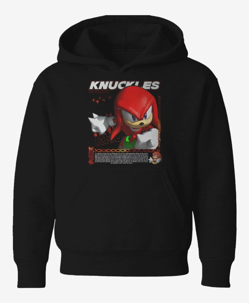 Poleron de niño Negro de Knuckles the Echidna