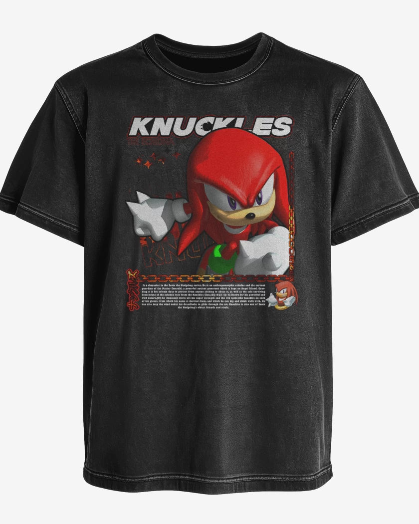 Polera desgastada Knuckles the Echidna