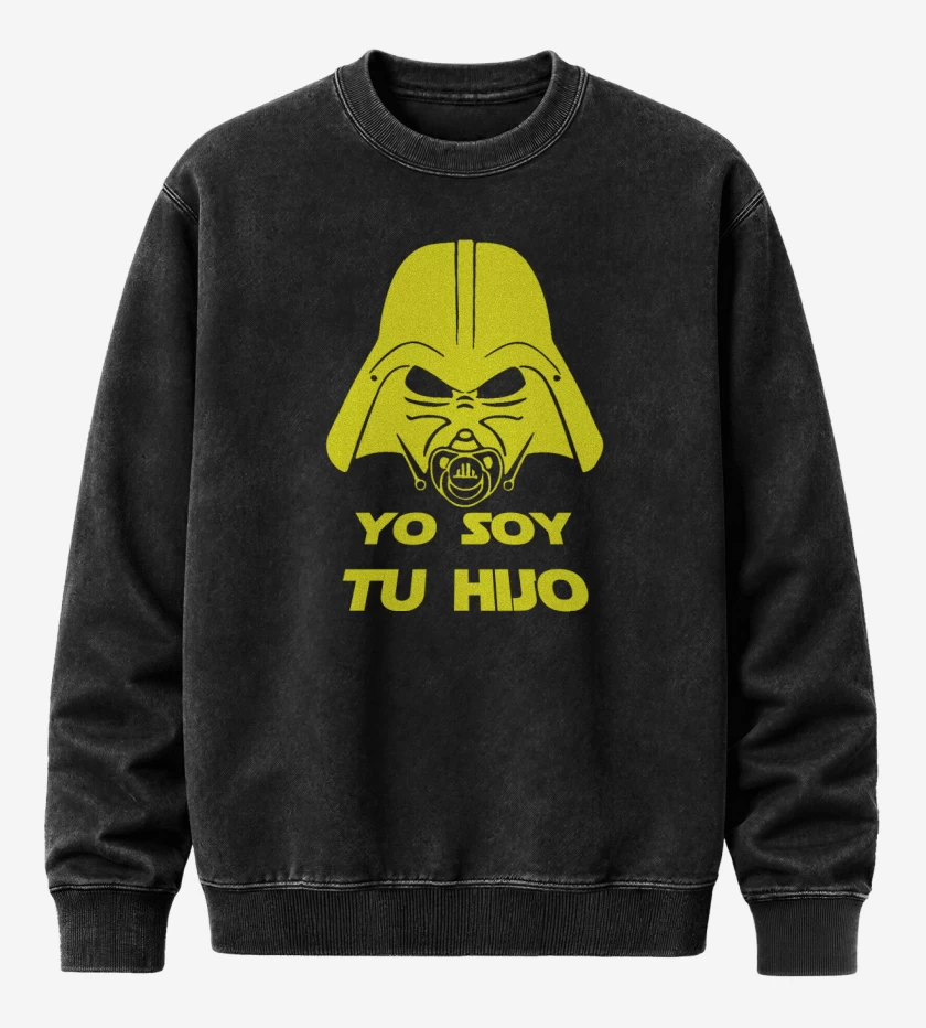 Poleron Polo Acid Wash Negro de Yo soy tu hijo