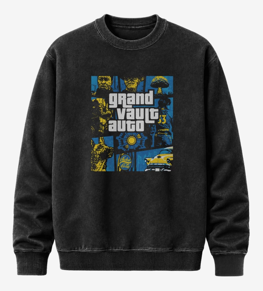 Poleron Polo Acid Wash Negro de Grand Vault Auto
