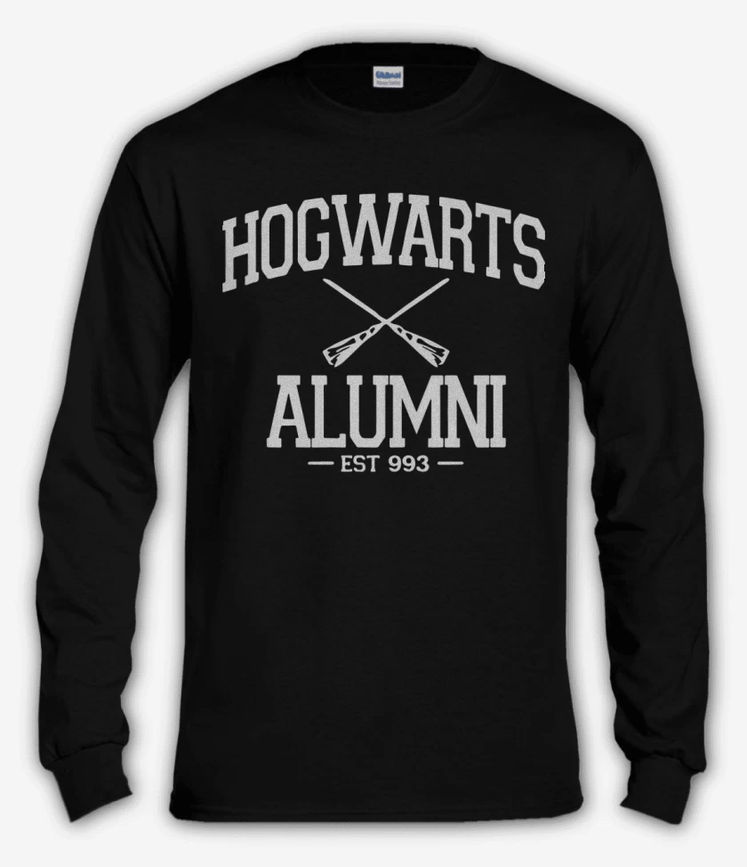 Polera manga larga Negro de Hogwarts alumni