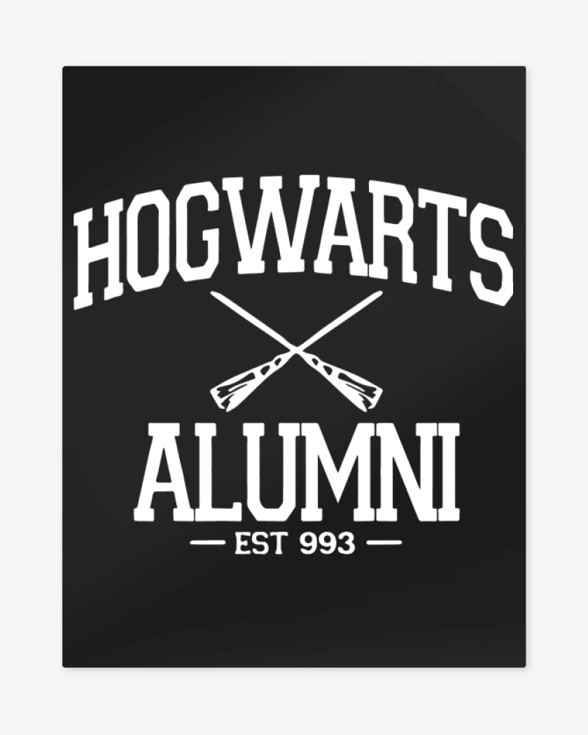 Print metalico Negro de Hogwarts alumni