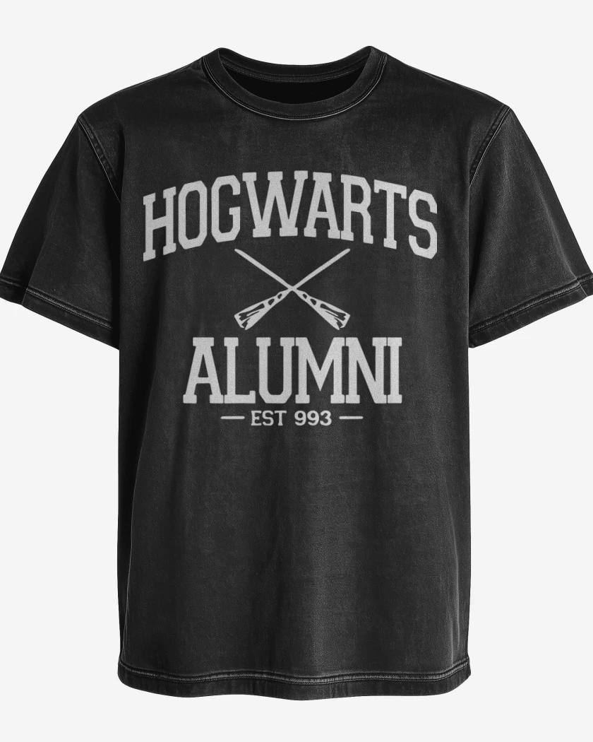 Polera desgastada Negro de Hogwarts alumni