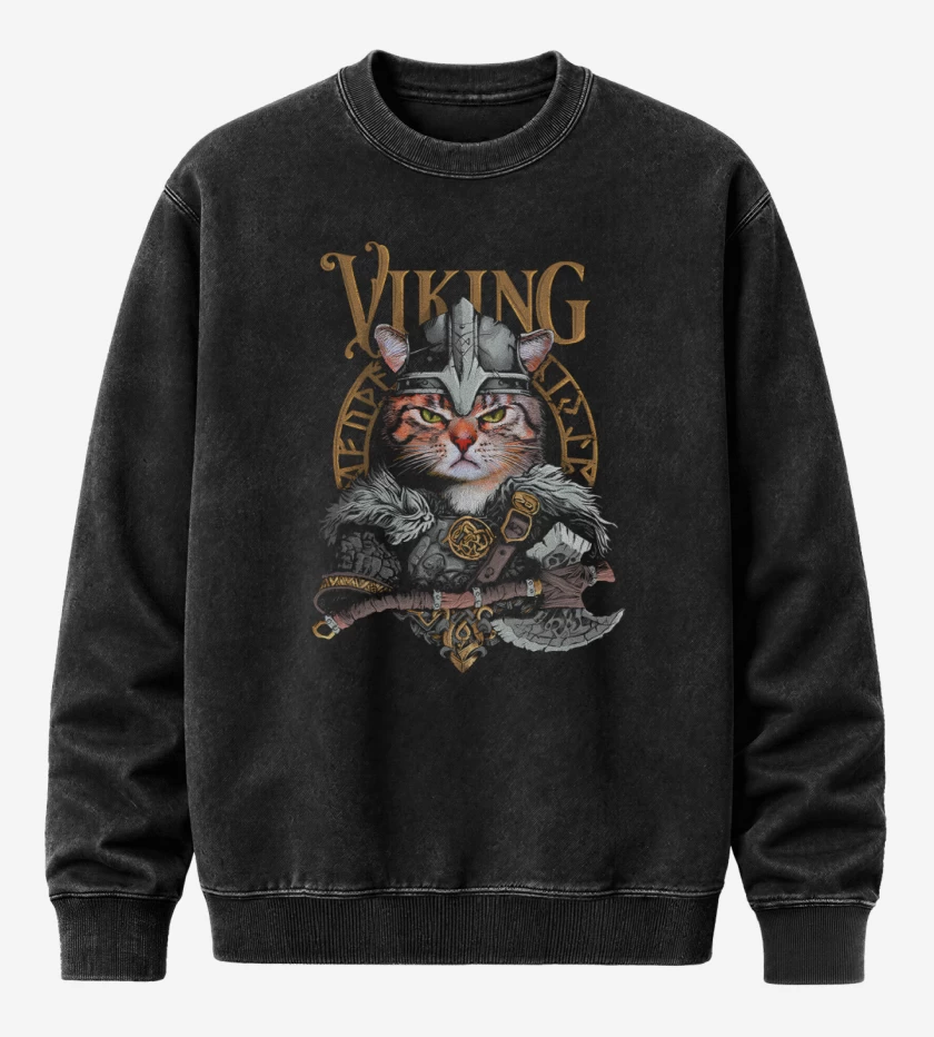 Poleron Polo Acid Wash Negro de VikinGato