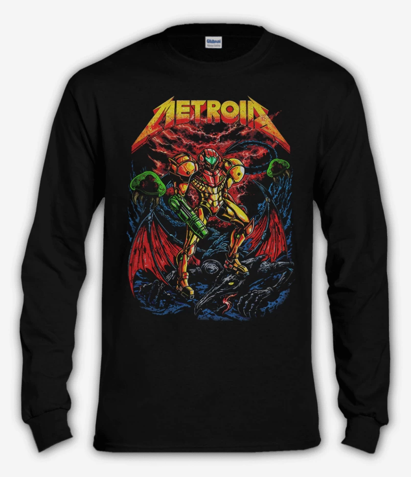 Polera manga larga Negro de Metroid meta