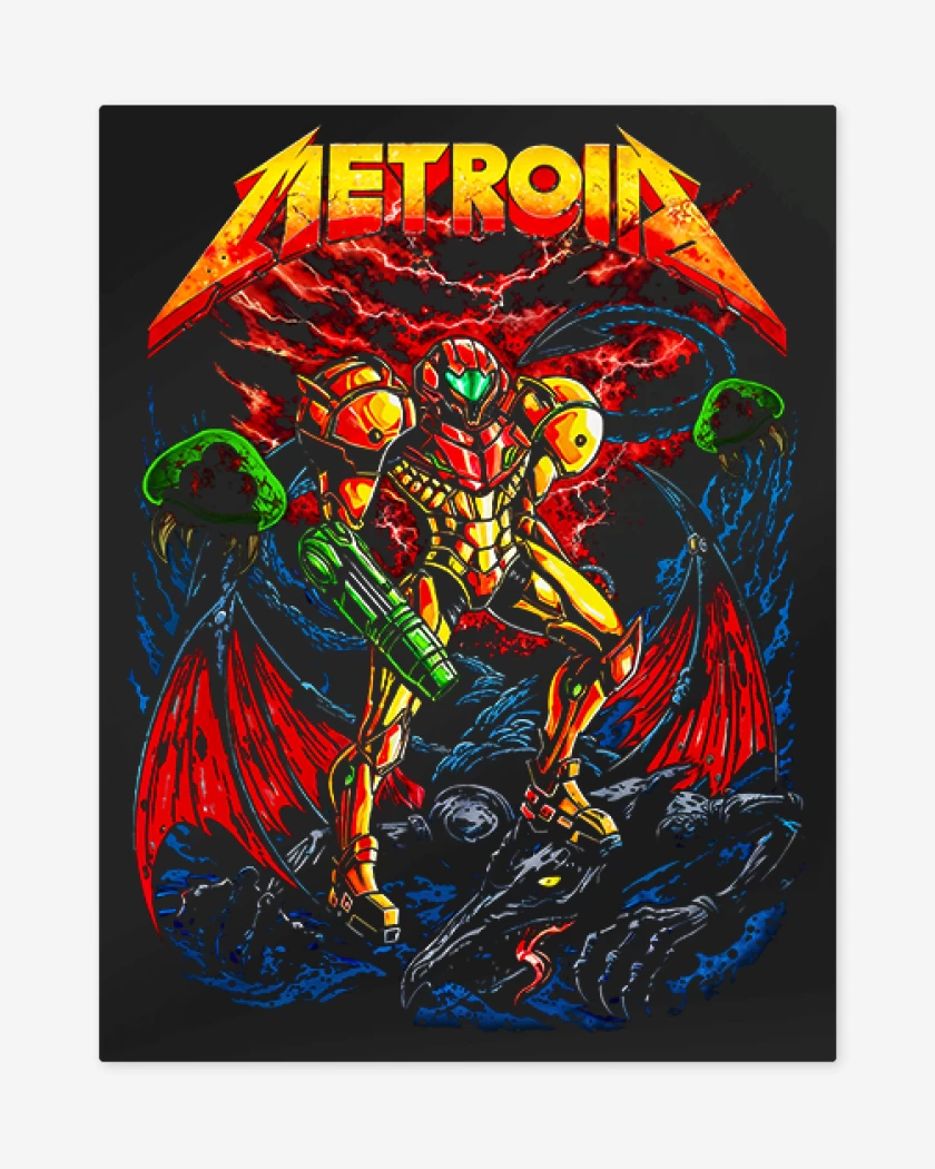 Print metalico Negro de Metroid meta