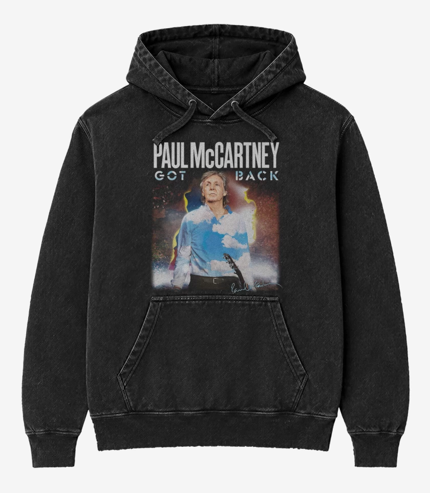 Poleron Canguro Acid Wash Negro de Paul McCartney Got Back