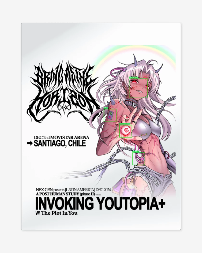 Print metalico Blanco de BMTH Invoking Youtopia