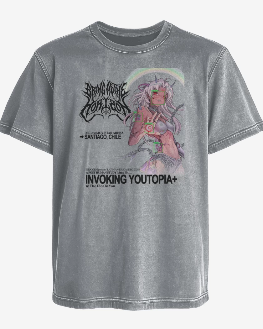 Polera desgastada Gris Melange de BMTH Invoking Youtopia