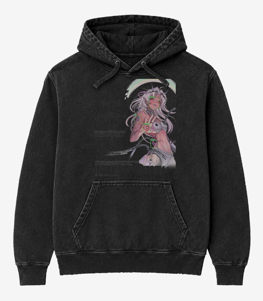 Poleron Canguro Acid Wash Negro de BMTH Invoking Youtopia