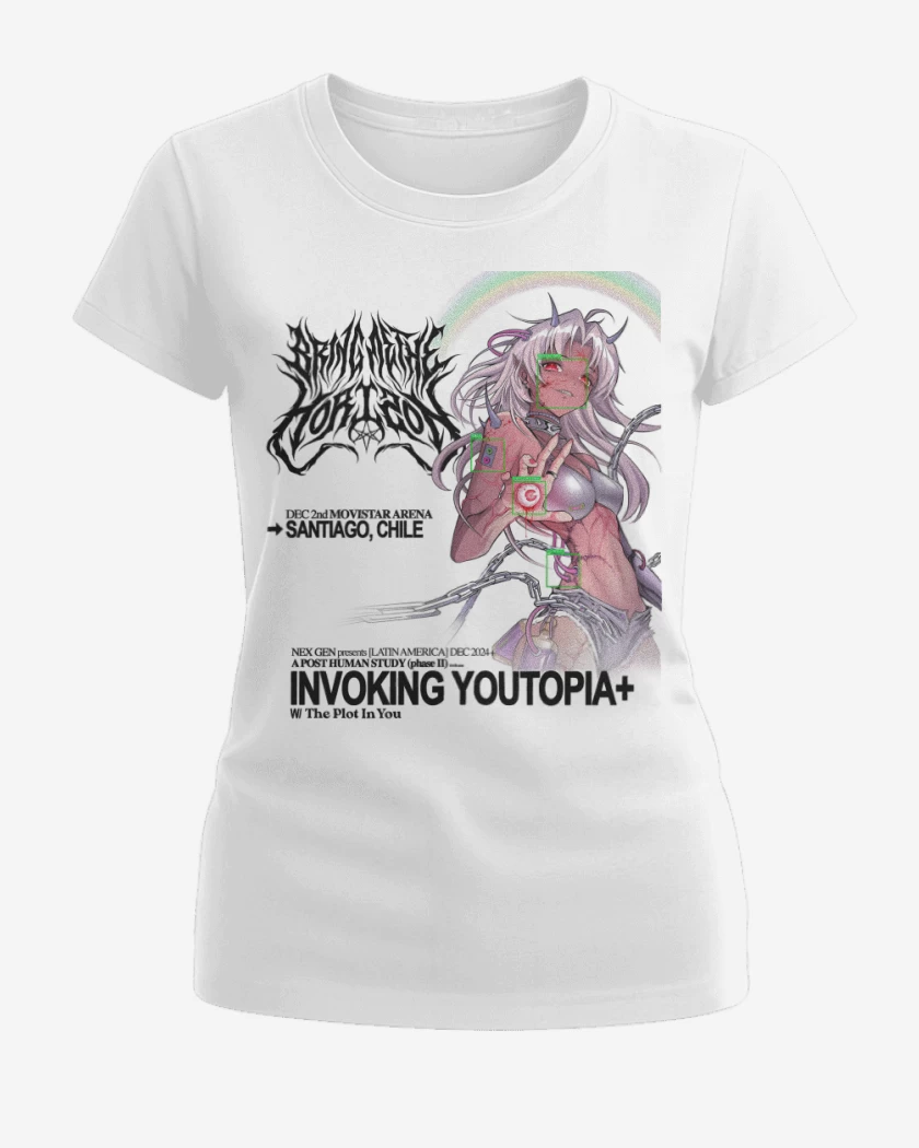 Polera de Mujer Blanco de BMTH Invoking Youtopia