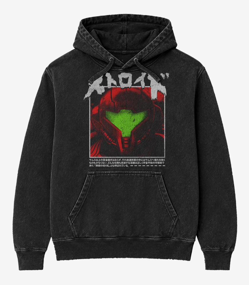 Poleron Canguro Acid Wash Negro de SAMUS PRIME