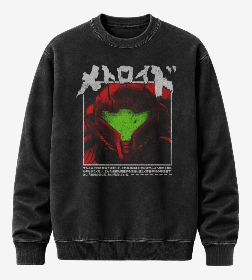 Poleron Polo Acid Wash Negro de SAMUS PRIME