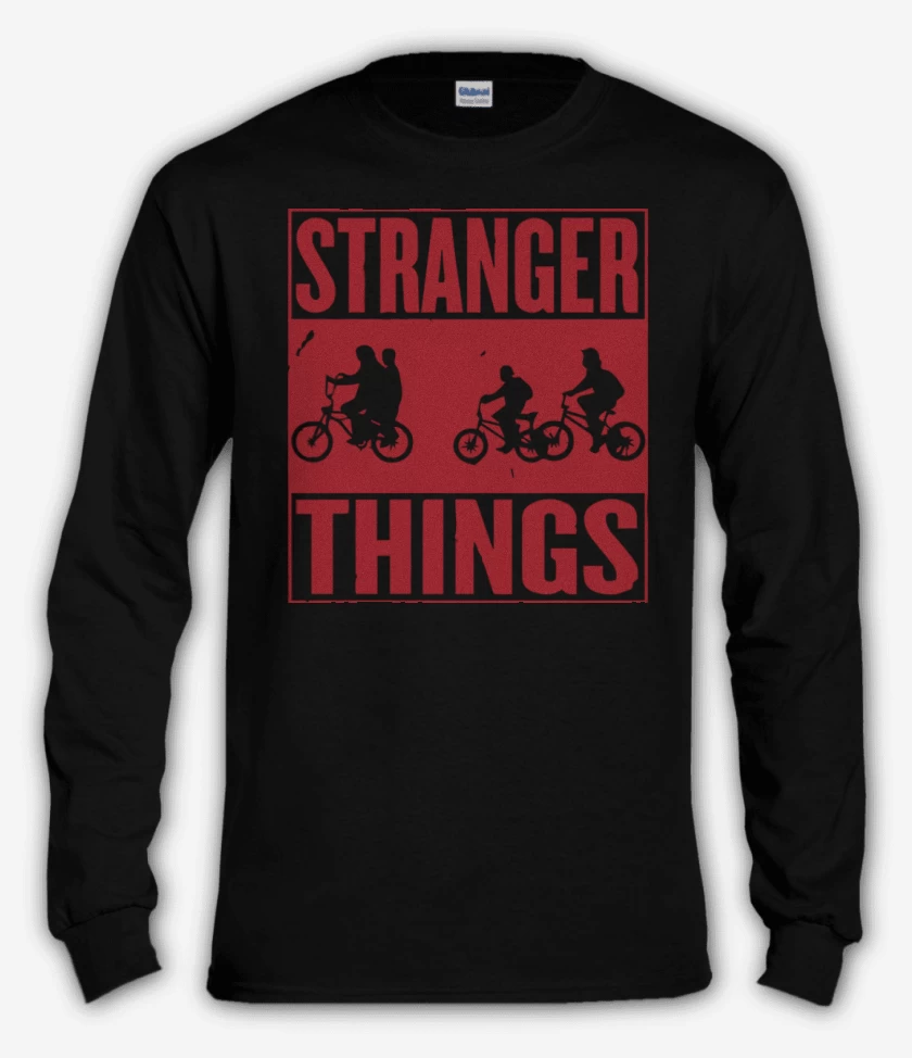Polera manga larga Negro de Stranger things 1