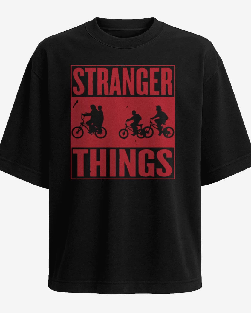 Polera Oversize Negro de Stranger things 1