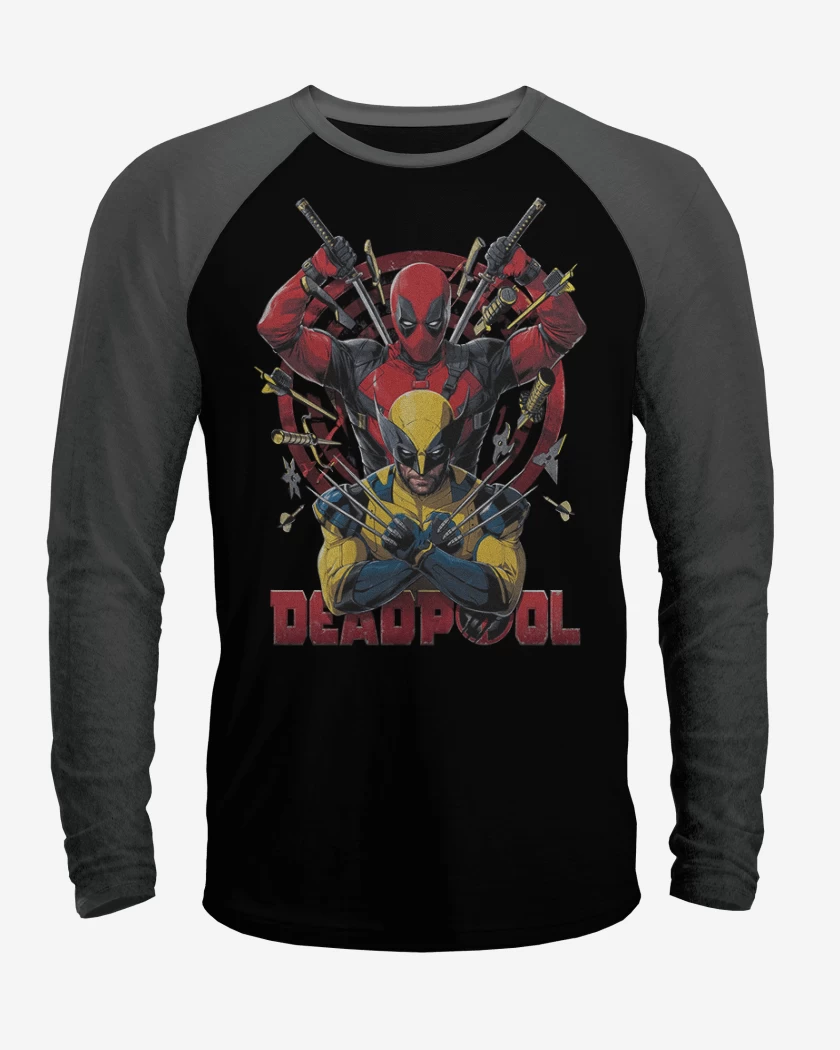 Polera Raglan Pozo de la muerte y lobezno 