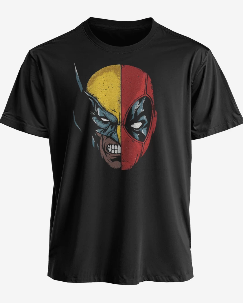 Polera Deadpool Wolverine faces