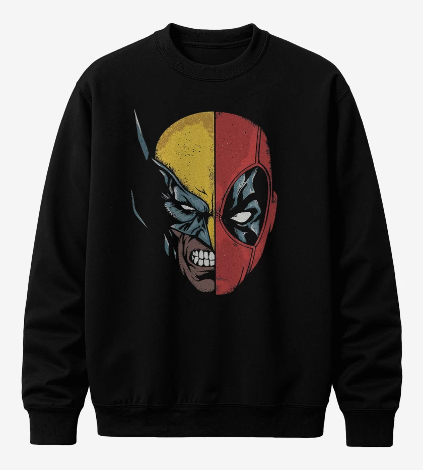 Poleron polo Deadpool Wolverine faces