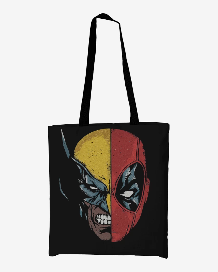 Totebag Deadpool Wolverine faces