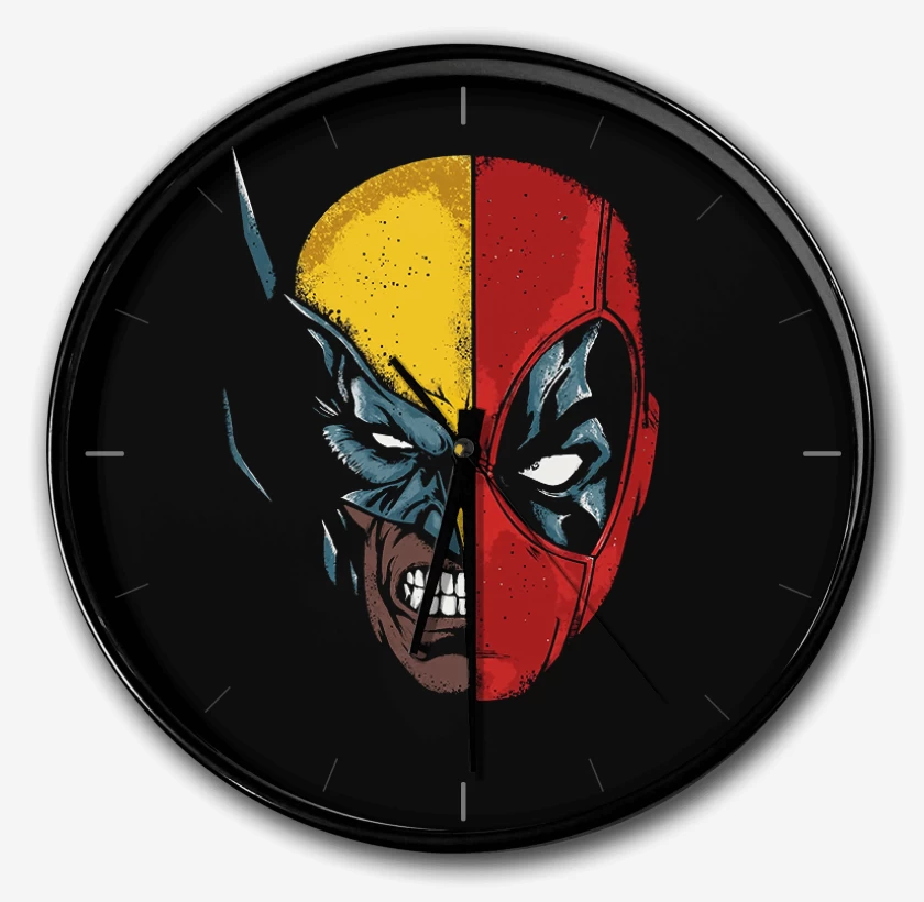 Reloj Negro de Deadpool Wolverine faces