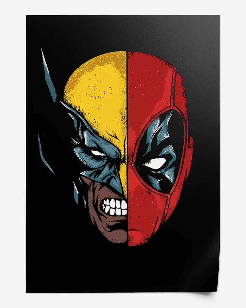 Print Deadpool Wolverine faces