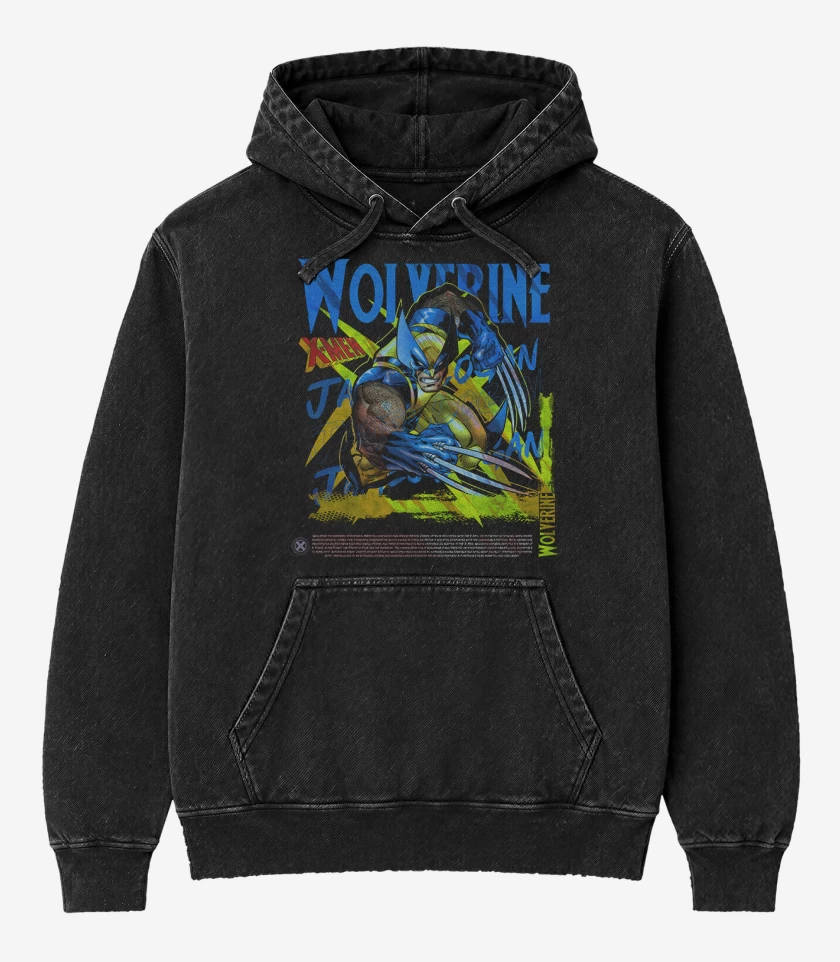 Poleron Canguro Acid Wash Negro de James Logan