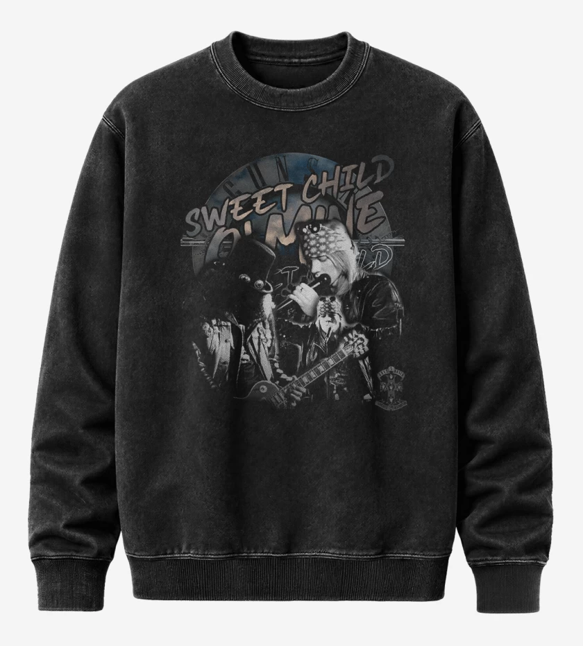 Poleron Polo Acid Wash Negro de Sweet Child