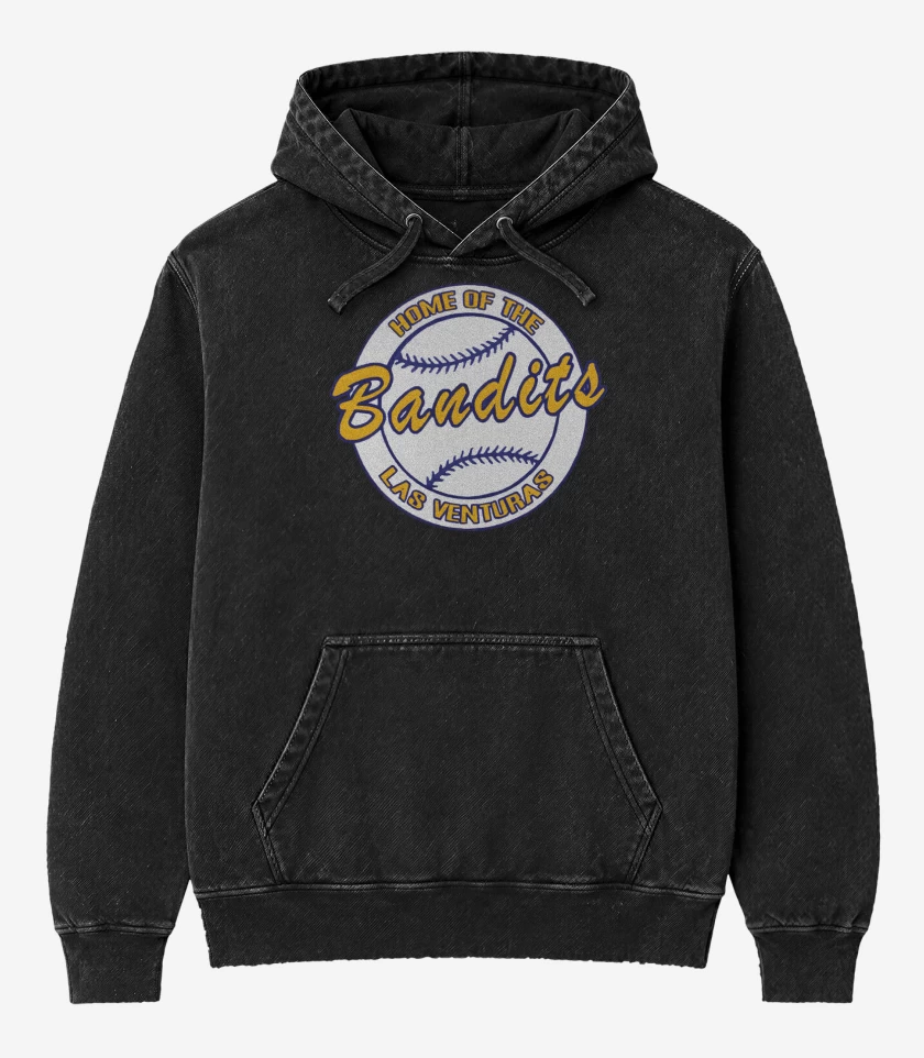 Poleron Canguro Acid Wash Negro de Bandits 