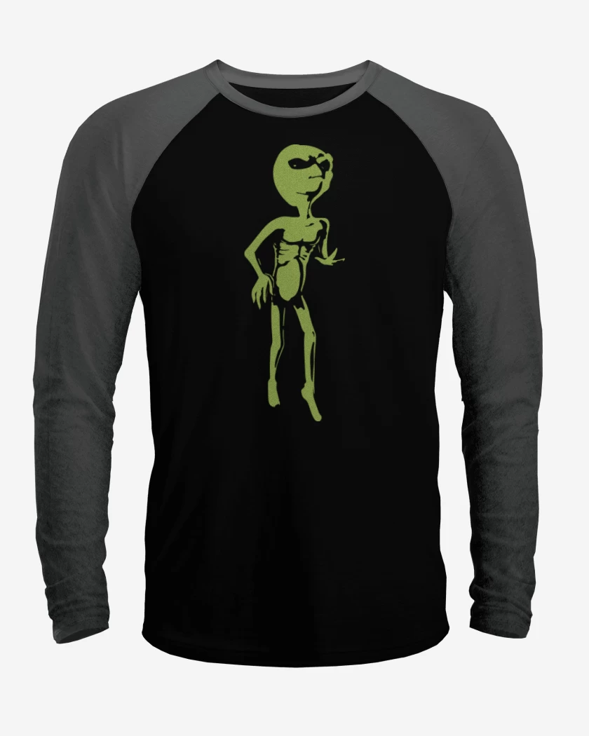 Polera Raglan Negro / Negro Heather de Marcianito