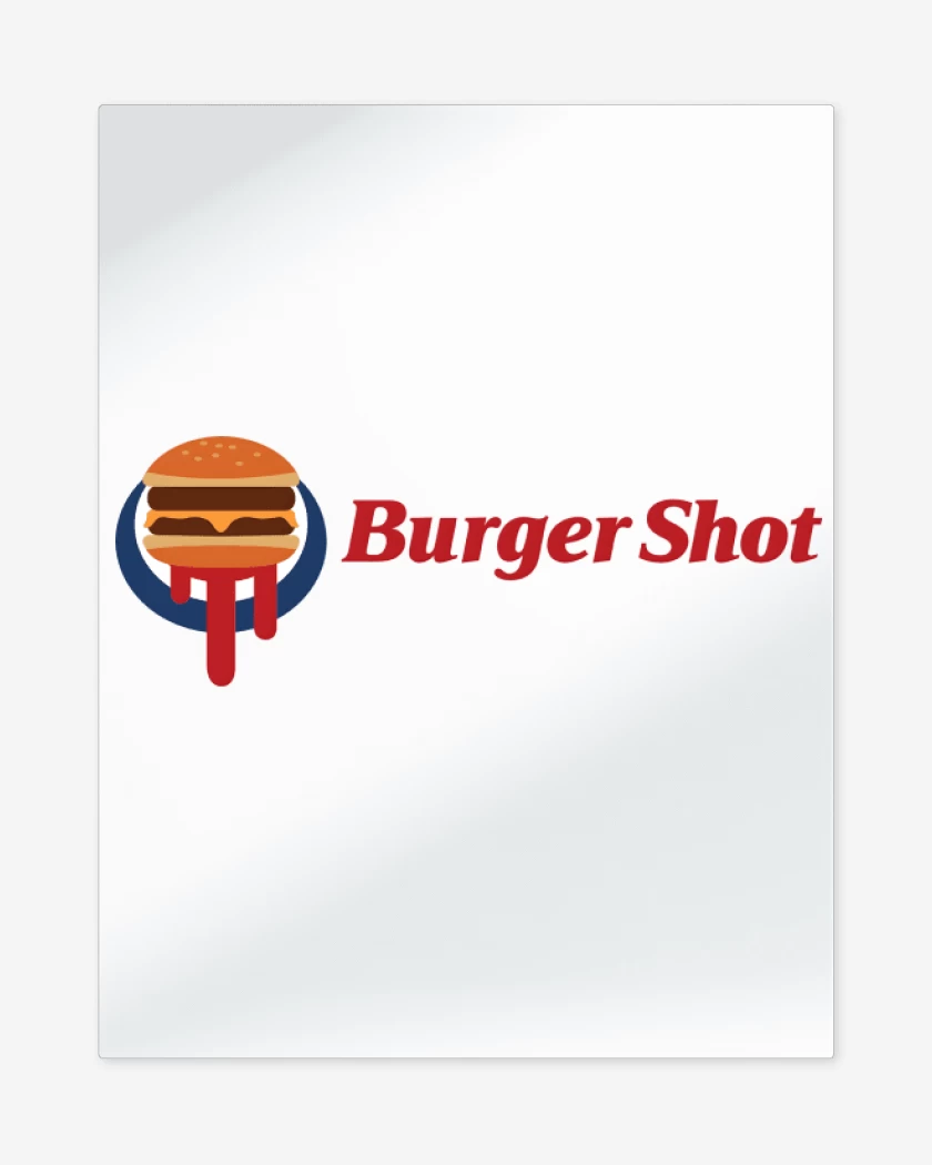 Print metalico Blanco de Burger Shot