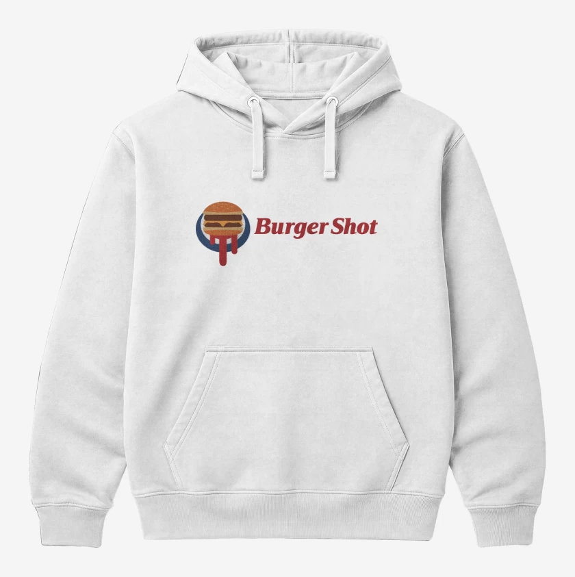 Polerón Canguro Blanco de Burger Shot