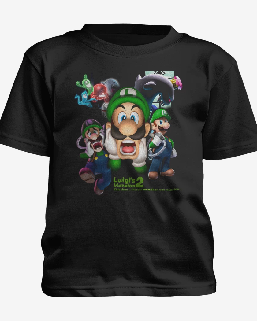 Polera de niño Negro de Luigi Mansion